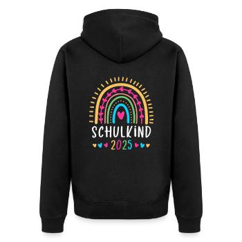 Inscription Rentrée Scolaire Filles Écolière 2025 - Veste à capuche bio Premium Unisexe - noir - Dos - Nico (187cm)
