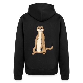 Erdmännchen Liebhaber Geschenk Lustige Tiere - Unisex Premium Bio Zip Hoodie - Schwarz - Hinten - Nico (187cm)