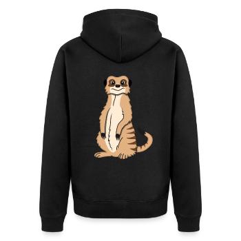 Cadeau d’amoureux des suricates Drôles d’animaux - Veste à capuche bio Premium Unisexe - noir - Dos - Nico (187cm)