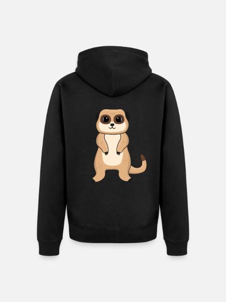 Meerkat Lover Gift Funny Animals - Unisex Premium Organic Zip Hoodie - black