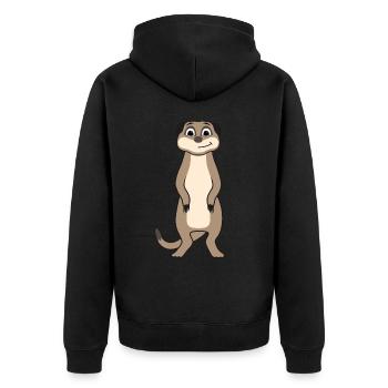 Erdmännchen Liebhaber Geschenk Lustige Tiere - Unisex Premium Bio Zip Hoodie - Schwarz - Hinten - Nico (187cm)