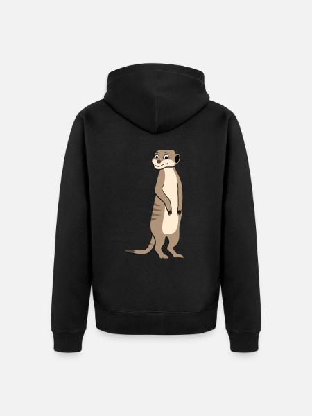 Meerkat Lover Gift Funny Animals - Unisex Premium Organic Zip Hoodie - black