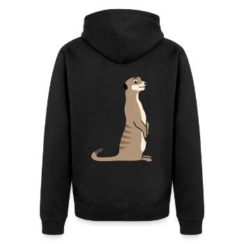 Cadeau d’amoureux des suricates Drôles d’animaux - Veste à capuche bio Premium Unisexe - noir - Dos - Nico (187cm)