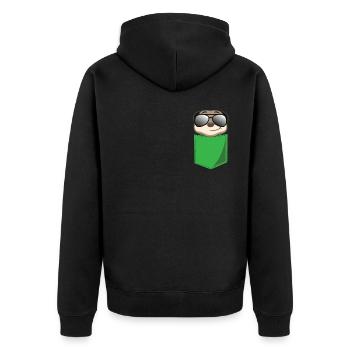Suricate drôle dans la poche de poitrine Imprimer Cadeau - Veste à capuche bio Premium Unisexe - noir - Dos - Nico (187cm)