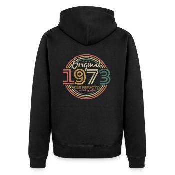 Original 1973 Vintage Cadeau D anniversaire 1973 - Veste à capuche bio Premium Unisexe - noir - Dos - Nico (187cm)