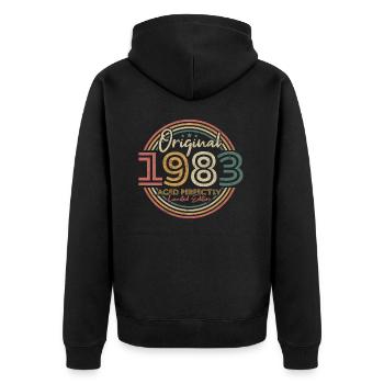 Original 1983 Vintage Cadeau D anniversaire 1983 - Veste à capuche bio Premium Unisexe - noir - Dos - Nico (187cm)