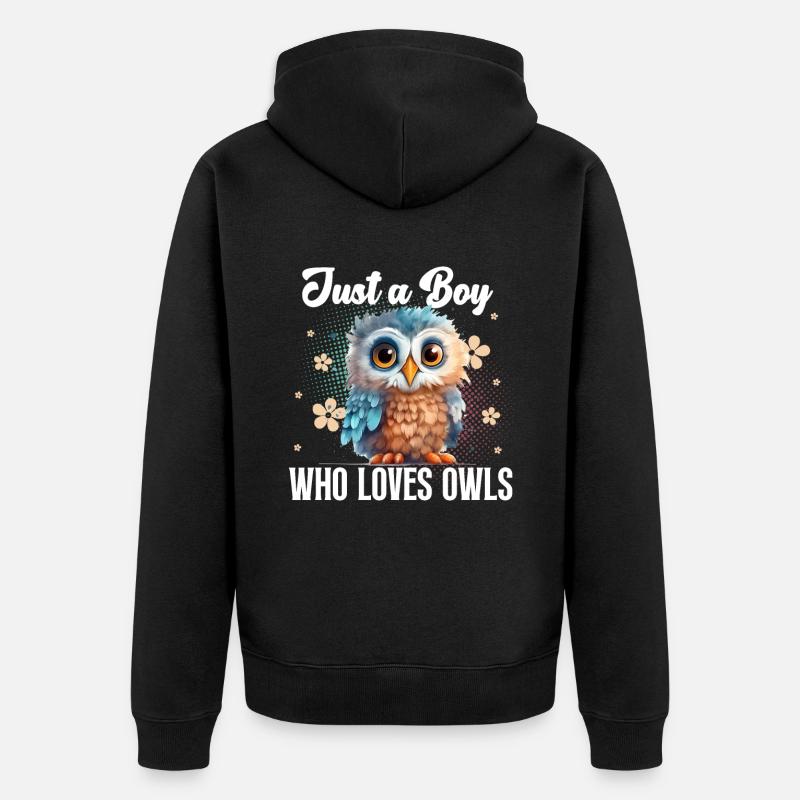 Hibou - Veste à capuche bio Premium Unisexe - noir