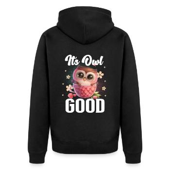 hibou hiboux son hibou bon - Veste à capuche bio Premium Unisexe - noir - Dos - Nico (187cm)
