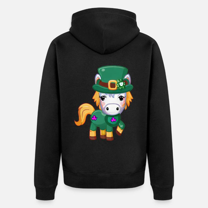 Cheval de la Saint-Patrick - Veste à capuche bio Premium Unisexe - noir