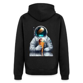 Astronaute de la crème glacée gaufre - Veste à capuche bio Premium Unisexe - noir - Dos - Nico (187cm)