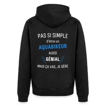 Aquabikeur Génial - Veste à capuche bio Premium Unisexe - noir - Dos - Nico (187cm)