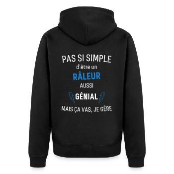 Râleur Génial - Veste à capuche bio Premium Unisexe - noir - Dos - Nico (187cm)