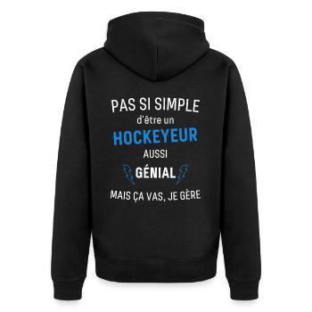 Hockeyeur Génial - Veste à capuche bio Premium Unisexe - noir - Dos - Nico (187cm)