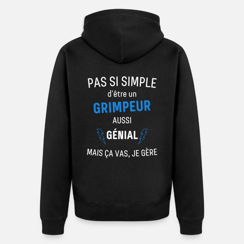 Grimpeur Génial - Veste à capuche bio Premium Unisexe - noir