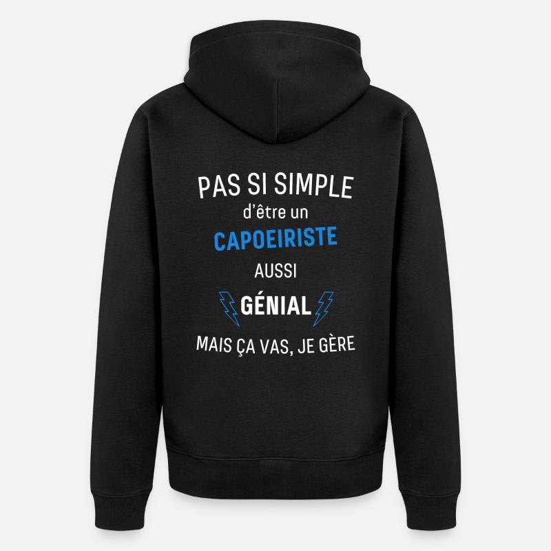 Capoeiriste Génial - Veste à capuche bio Premium Unisexe - noir