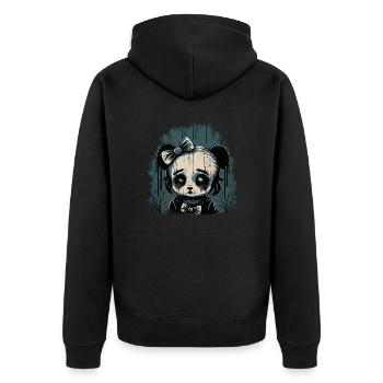 Triste Gothique Panda Fille - Veste à capuche bio Premium Unisexe - noir - Dos - Nico (187cm)