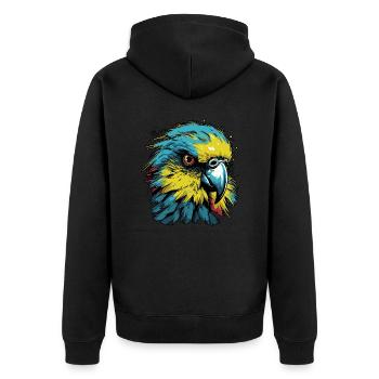 Budgerigar - Unisex Premium Organic Zip Hoodie - black - Back - Nico (187cm)