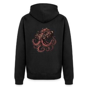 Steampunk Kraken - Veste à capuche bio Premium Unisexe - noir - Dos - Nico (187cm)