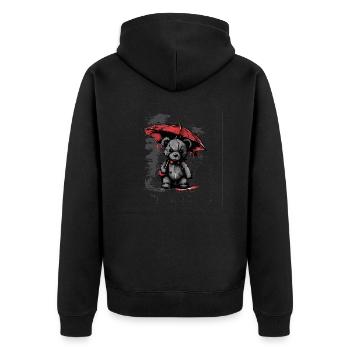 Ours en peluche mignon avec parapluie - Veste à capuche bio Premium Unisexe - noir - Dos - Nico (187cm)