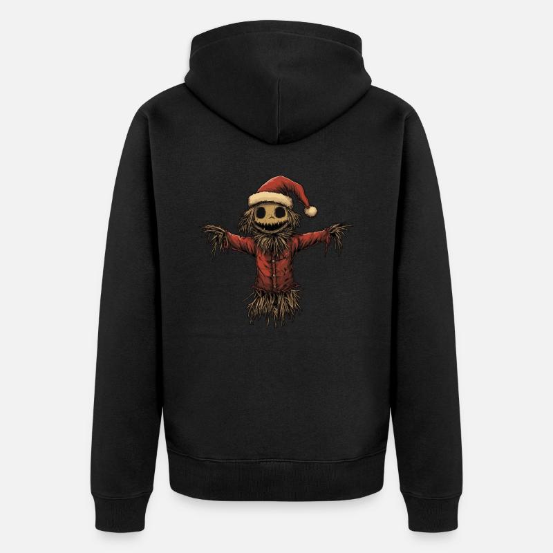 Drôle d’épouvantail de Noël - Veste à capuche bio Premium Unisexe - noir