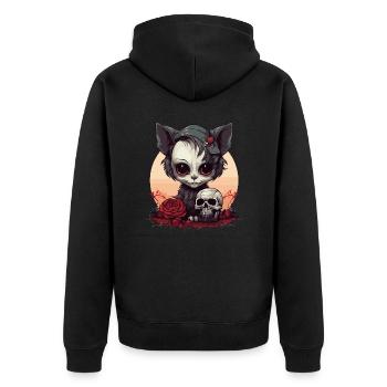 Mignon Chaton Gothique Emo - Veste à capuche bio Premium Unisexe - noir - Dos - Nico (187cm)