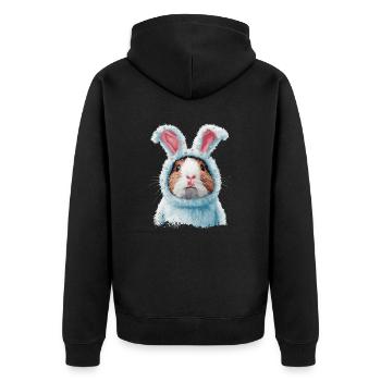 Cochon d’Inde en costume de lapin - Veste à capuche bio Premium Unisexe - noir - Dos - Nico (187cm)