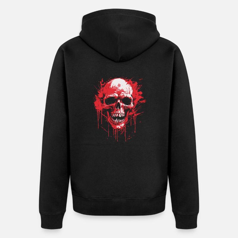 Schädel - Unisex Premium Bio Zip Hoodie - Schwarz