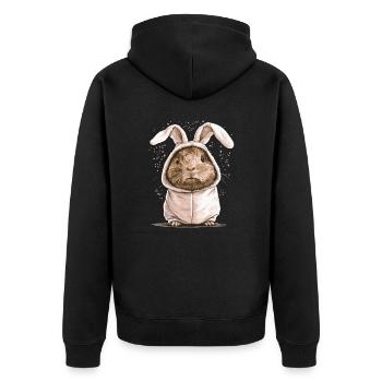 Cochon d’Inde en costume de lapin - Veste à capuche bio Premium Unisexe - noir - Dos - Nico (187cm)