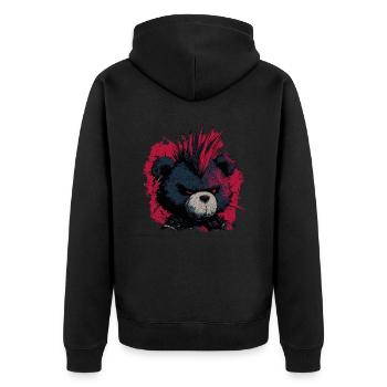 Ours en peluche punk mignon - Veste à capuche bio Premium Unisexe - noir - Dos - Nico (187cm)