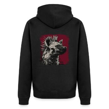 Punk Rock Hyena - Unisex Premium Organic Zip Hoodie - black - Back - Nico (187cm)