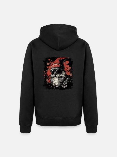 Garden Gnome Rocker - Unisex Premium Organic Zip Hoodie - black