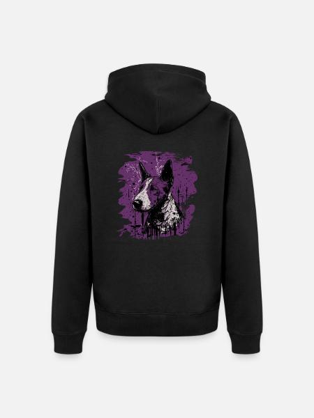 Bullterrier - Unisex Premium Bio Zip Hoodie - Schwarz