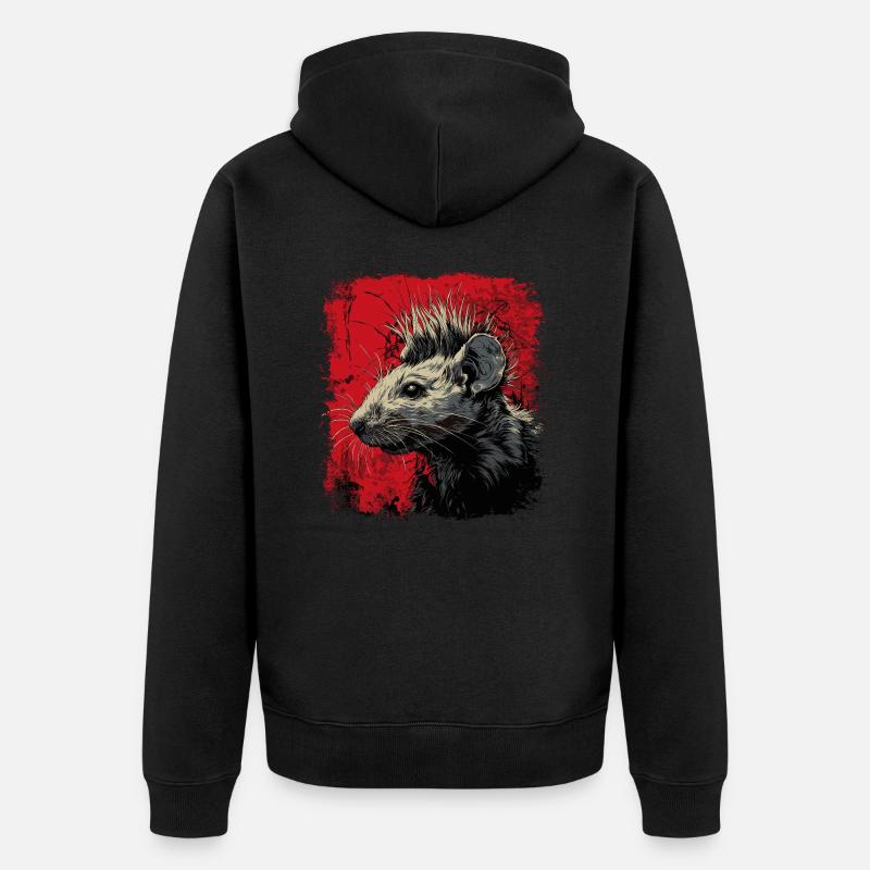 Punk Rock Rat - Veste à capuche bio Premium Unisexe - noir