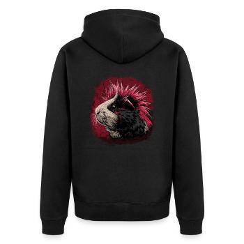 Cochon d’Inde Punk - Veste à capuche bio Premium Unisexe - noir - Dos - Nico (187cm)