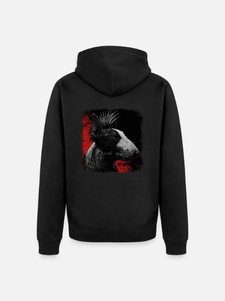 Punkrock Bullterrier - Unisex Premium Bio Zip Hoodie - Schwarz