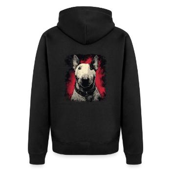 Bull terrier - Veste à capuche bio Premium Unisexe - noir - Dos - Nico (187cm)
