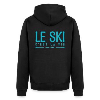 Le ski c'est la vie. cadeau skieur vacances de ski - Veste à capuche bio Premium Unisexe - noir - Dos - Nico (187cm)
