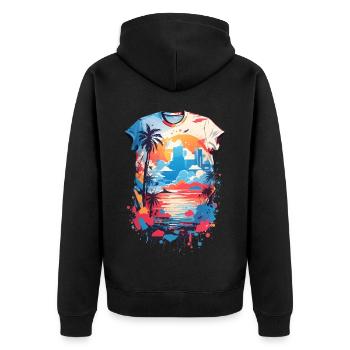 Chemise des Caraïbes - Veste à capuche bio Premium Unisexe - noir - Dos - Nico (187cm)