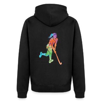 Joueurs de hockey Hockey sur gazon Enfants Hockey Filles - Veste à capuche bio Premium Unisexe - noir - Dos - Nico (187cm)