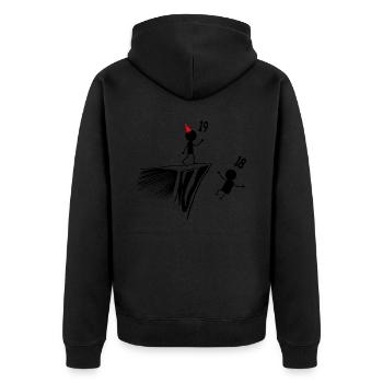 19th Birthday, 19 Year Old Gift, 19 Year Old Humor, 19 Year Old - Unisex Premium Organic Zip Hoodie - black - Back - Nico (187cm)