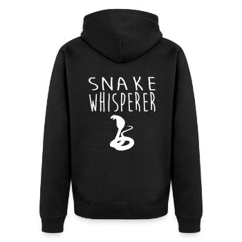 Snake Tshirt - Unisex Premium Bio Zip Hoodie - Schwarz - Hinten - Nico (187cm)