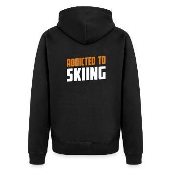 Addicted To Skiing Ski Present - Unisex Premium Bio Zip Hoodie - Schwarz - Hinten - Nico (187cm)
