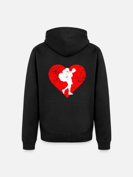 I LOVE CAMPING - Unisex Premium Organic Zip Hoodie - black