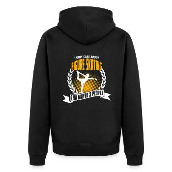 Funny Figure Skating T-Shirt Bday Gift - Unisex Premium Bio Zip Hoodie - Schwarz - Hinten - Nico (187cm)