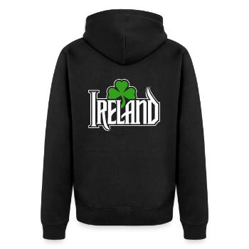 Irlande - Bonne Saint-Patrick - Shamrock - Veste à capuche bio Premium Unisexe - noir - Dos - Nico (187cm)