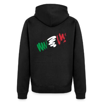 Italy Abstract - Unisex Premium Organic Zip Hoodie - black - Back - Nico (187cm)