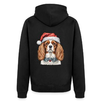 Cavalier King Charles Spaniel Christmas - Unisex Premium Organic Zip Hoodie - black - Back - Nico (187cm)