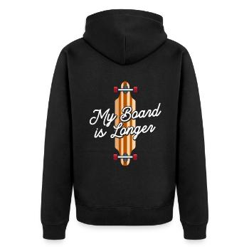 Ma planche est un longboarder - Veste à capuche bio Premium Unisexe - noir - Dos - Nico (187cm)