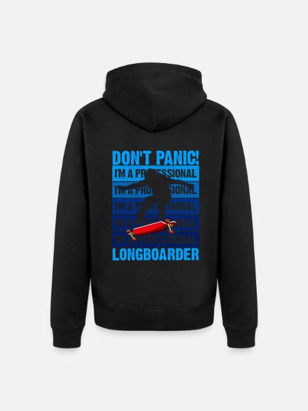 Lonagboarding Ich Bin Longboarder - Unisex Premium Bio Zip Hoodie - Schwarz