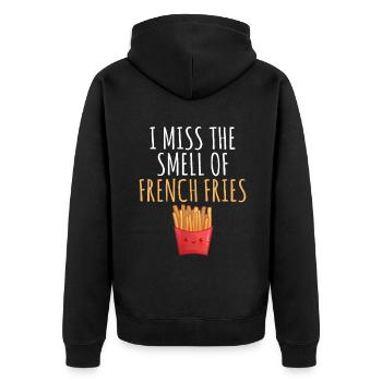 French Fries Lover Fast Food Gifts - Unisex Premium Organic Zip Hoodie - black - Back - Nico (187cm)